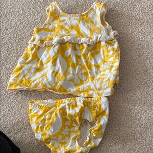 Yellow Floral Kids Top and Bottom Set